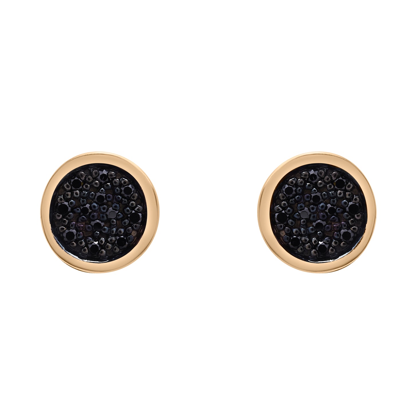 1/6ct rnd black 14ky circle earrings