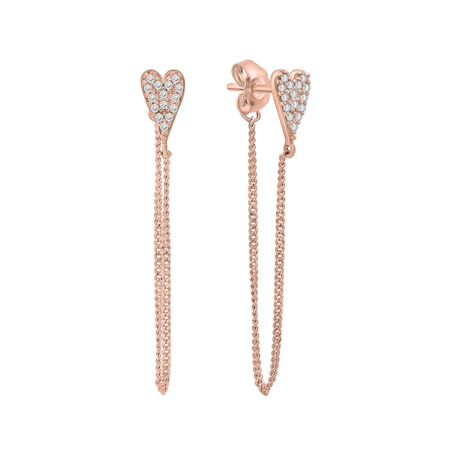 Chain heart earrings