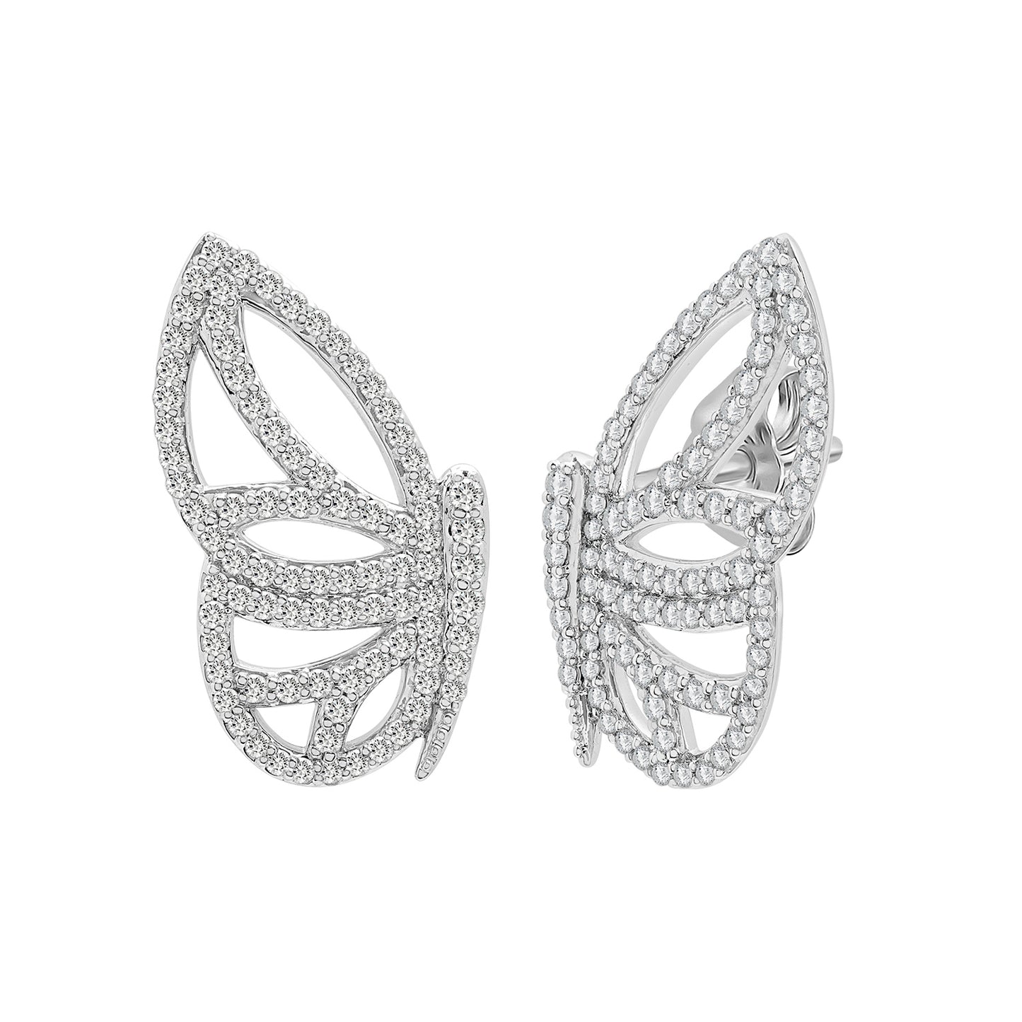 Boo White Gold Butterfly Wing Earrings