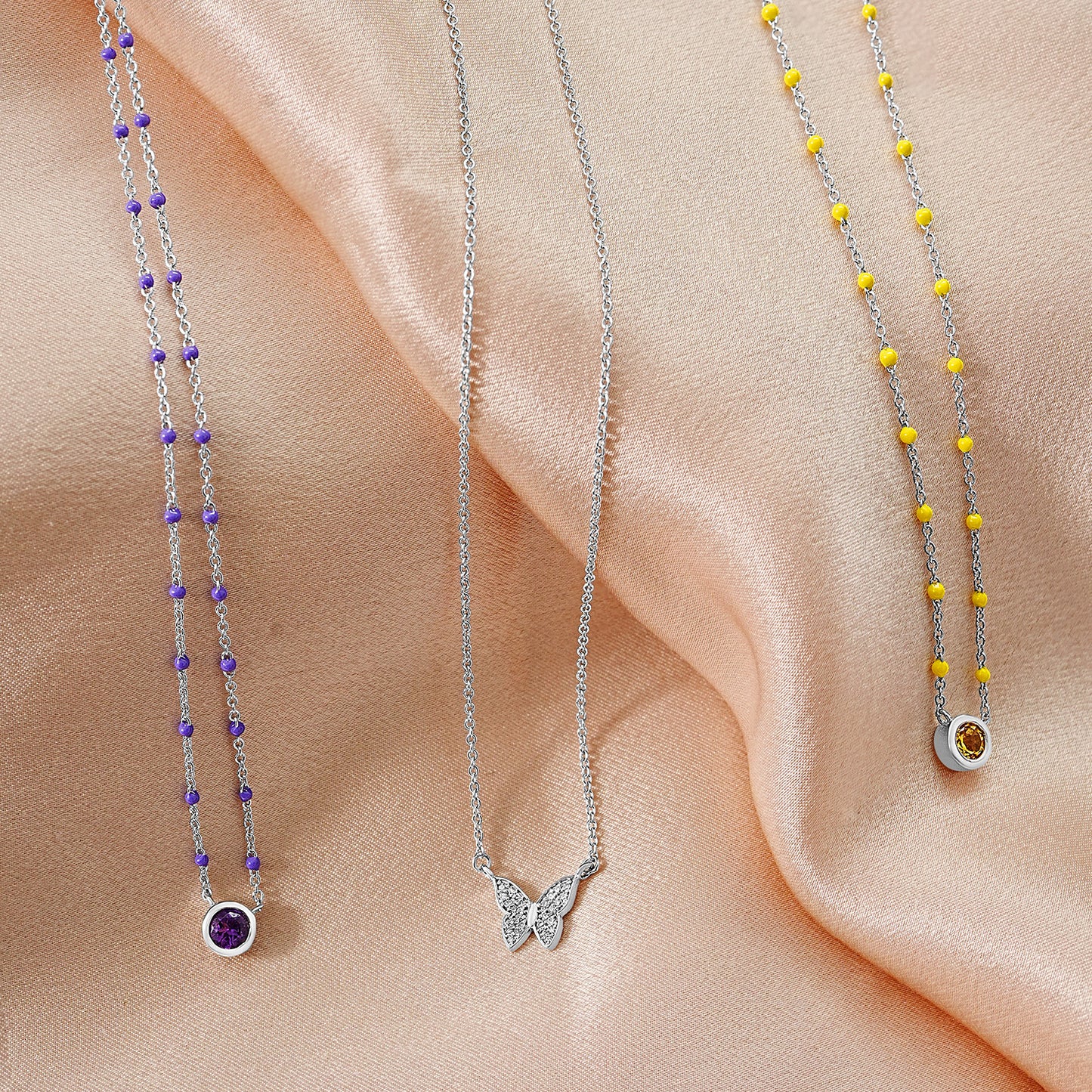 Birthstone Enamel Necklace