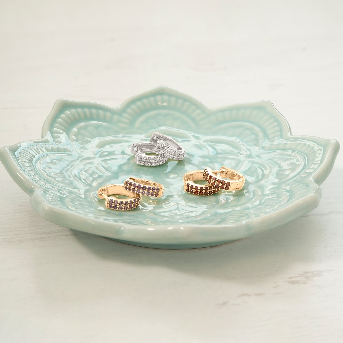 Eris Double Row Hinge Huggie Earrings