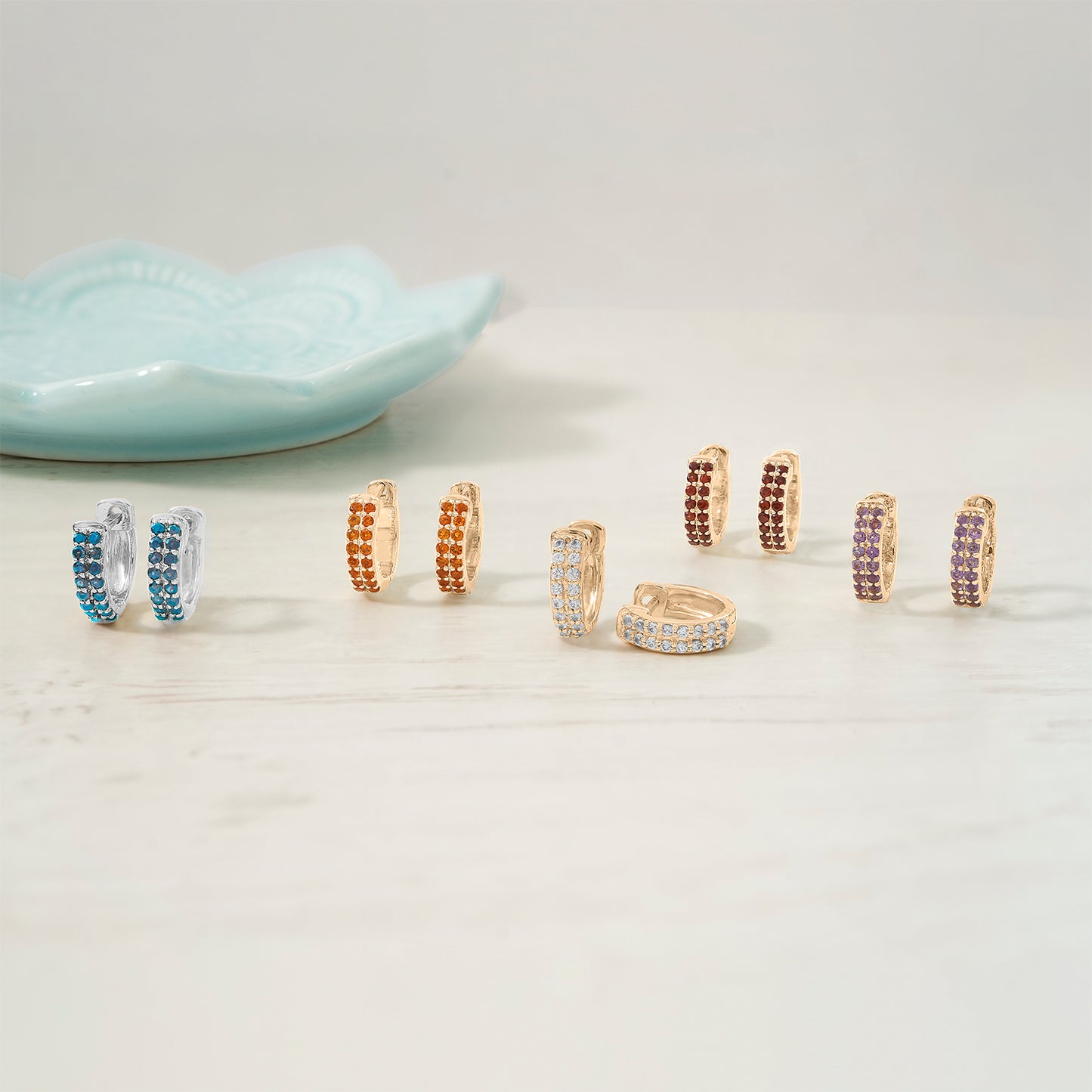 Eris Double Row Hinge Huggie Earrings