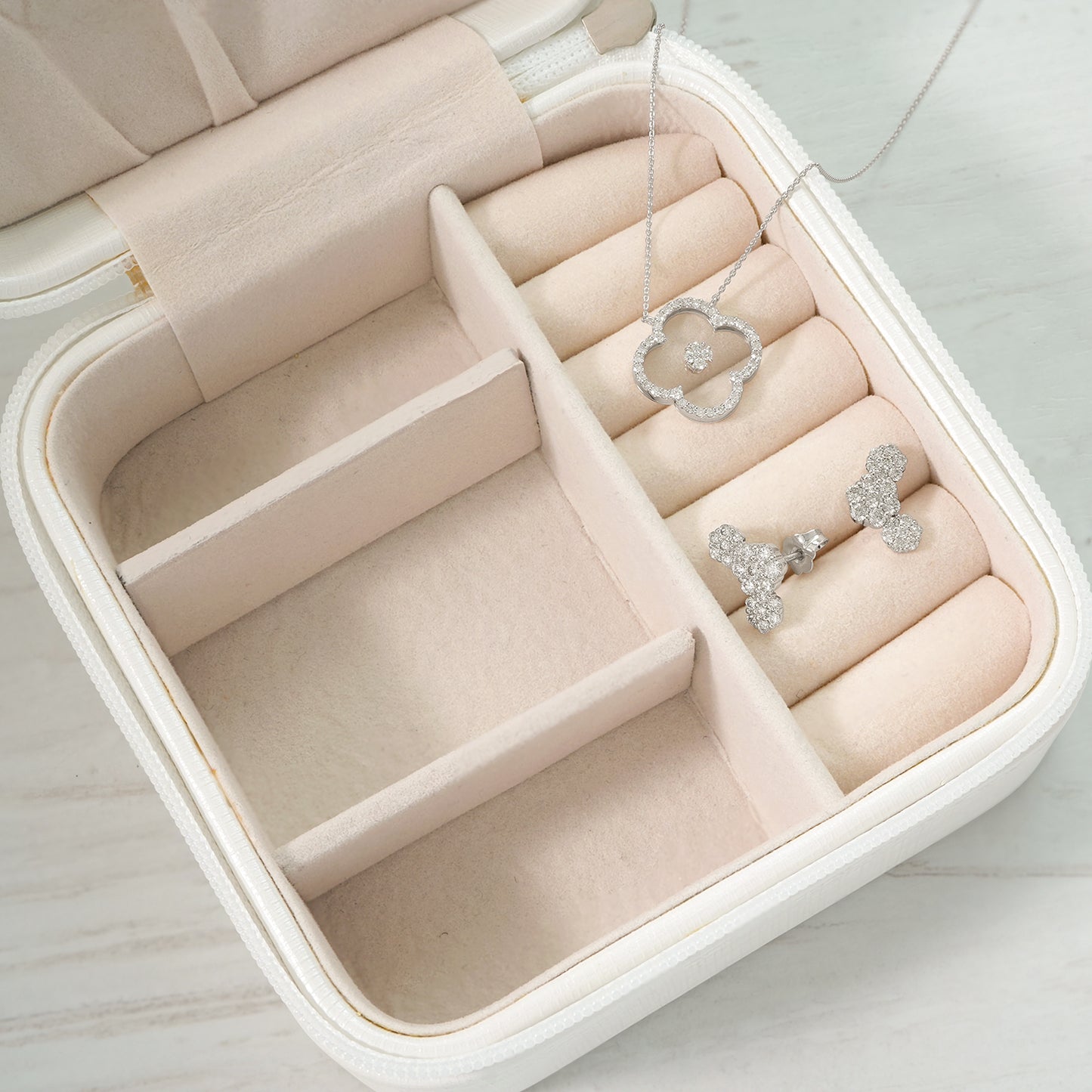 Susan Diamond Cluster Flower Crawler Earrings