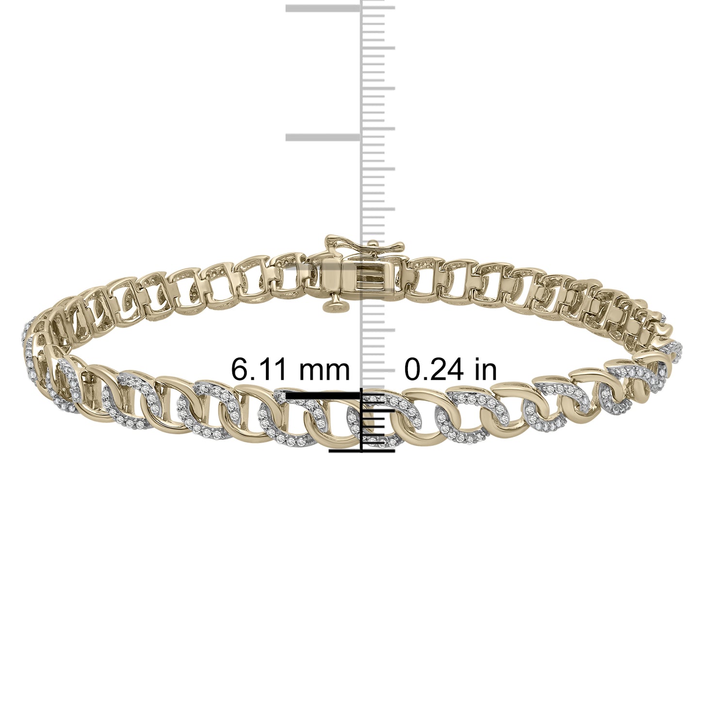 Tyra Curb Link Bracelet with Diamonds