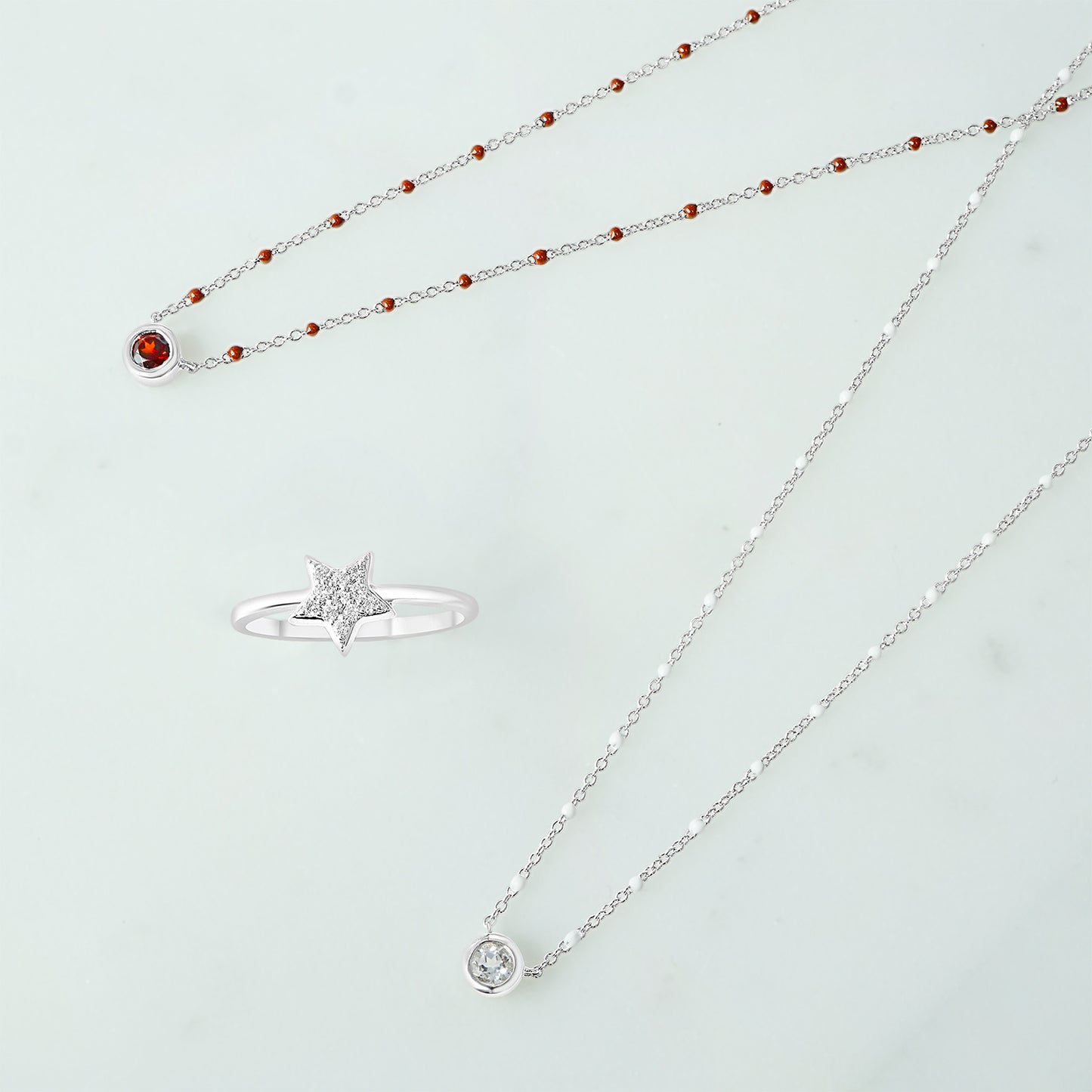 Birthstone Enamel Necklace