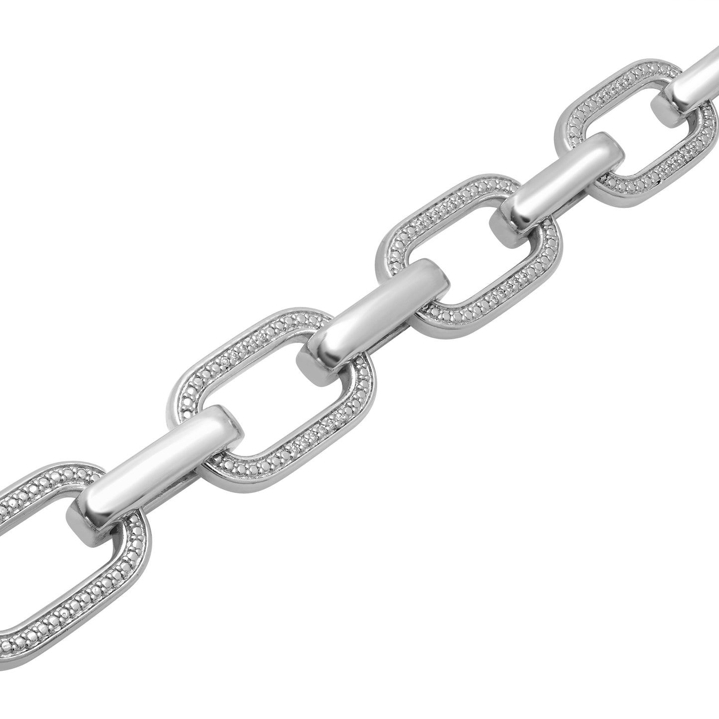 1/2 Ct. T.W Diamond Men's Link Necklace in Sterling Silver Chain