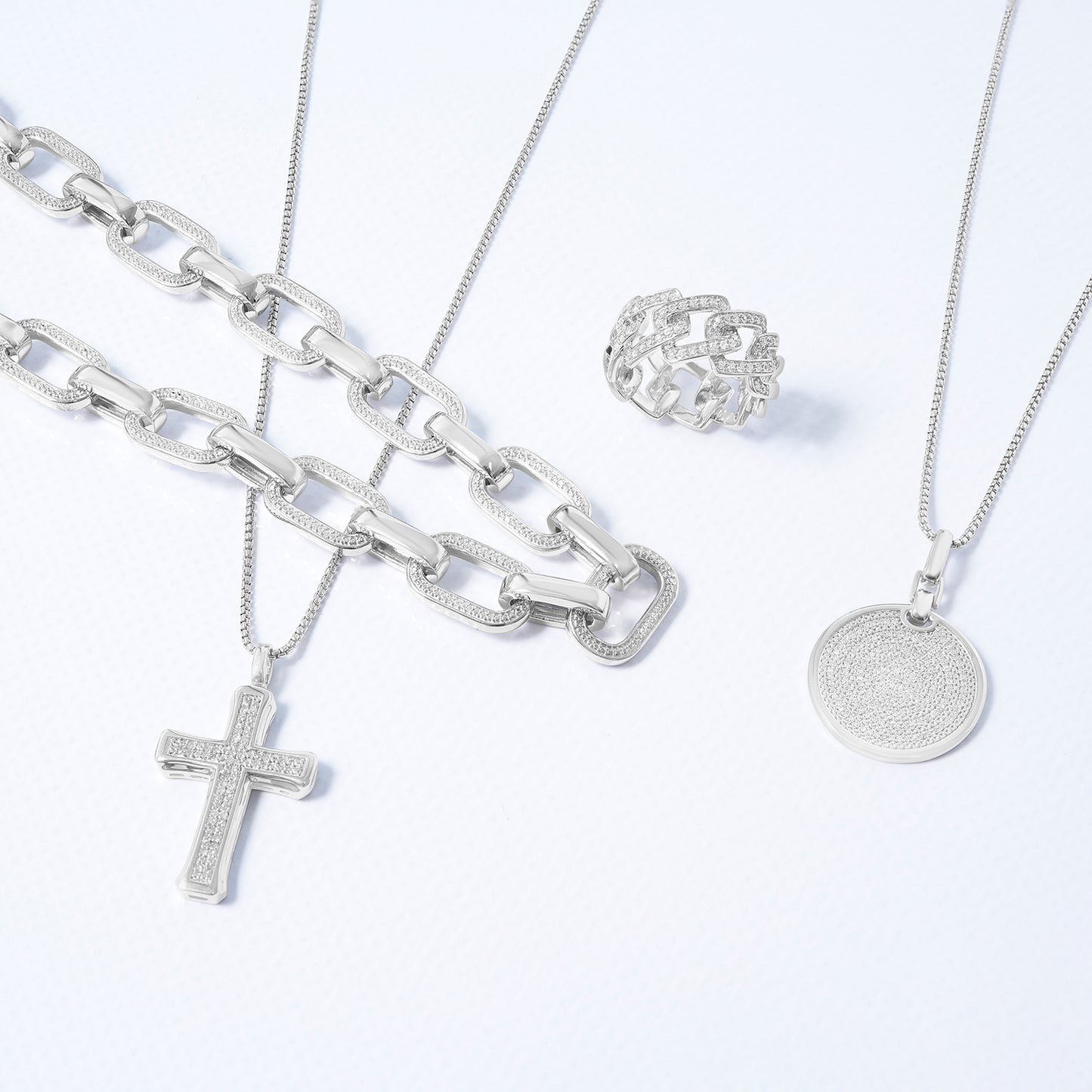1/2 Ct. T.W Diamond Men's Pendant in Sterling Silver In Shapes
