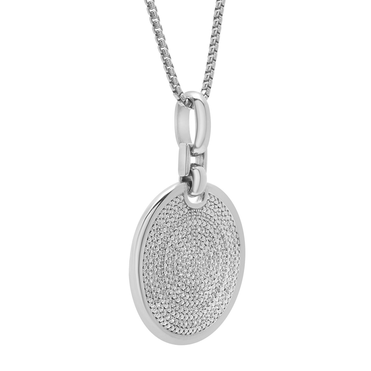 1/2 Ct. T.W Diamond Men's Pendant in Sterling Silver Side view