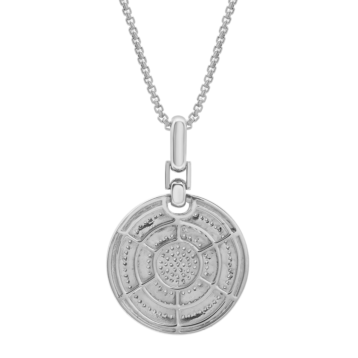 1/2 Ct. T.W Diamond Men's Pendant in Sterling Silver Front view