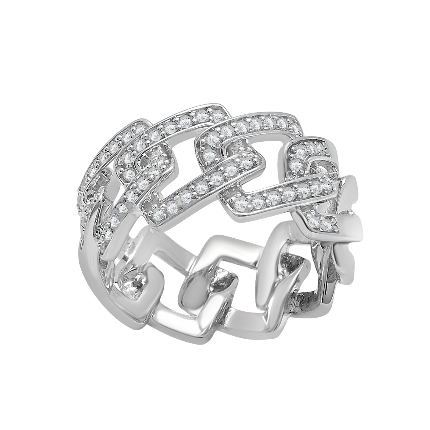 1/2 Ct. T.W Diamond Fashion Men's Ring in Sterling Silver From Front View