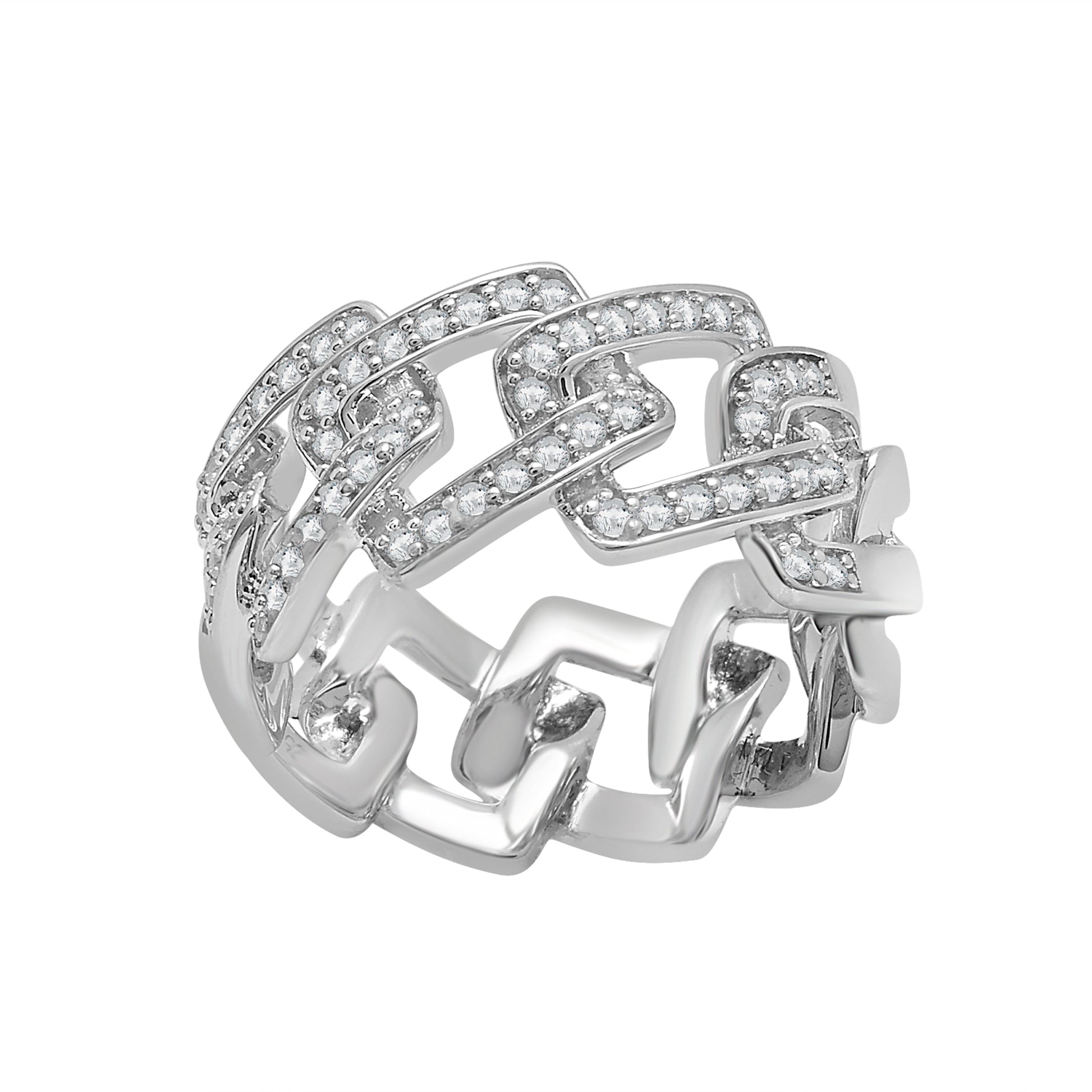 1/2 Ct. T.W Diamond Fashion Men's Ring in Sterling Silver From Front View