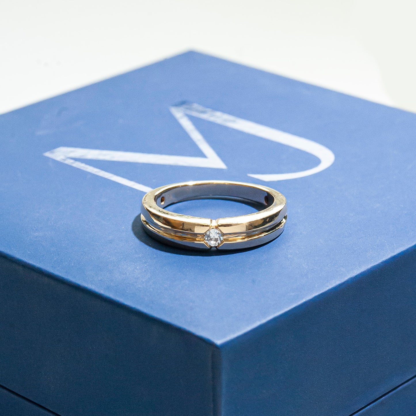 Single Stone Diamond Band in Yellow Gold