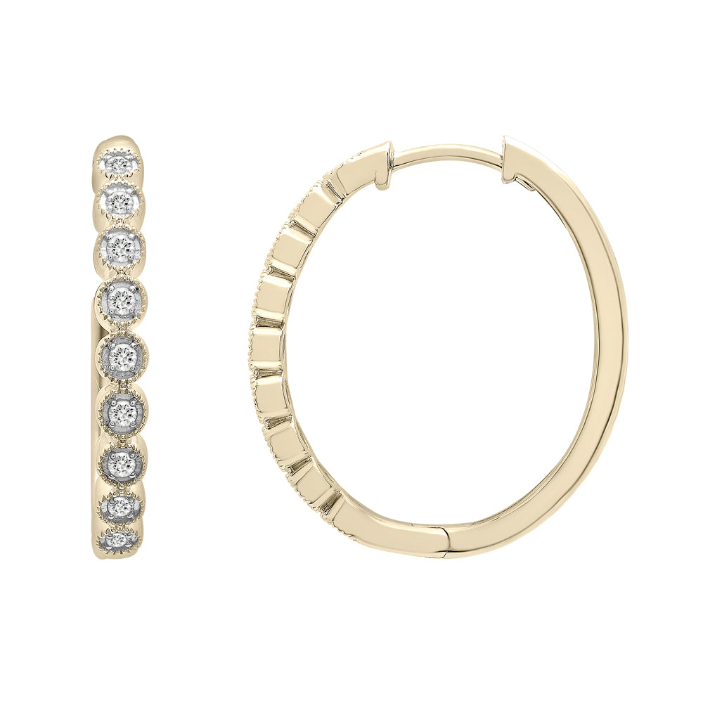 Elise Diamond Dot Hoop Earrings