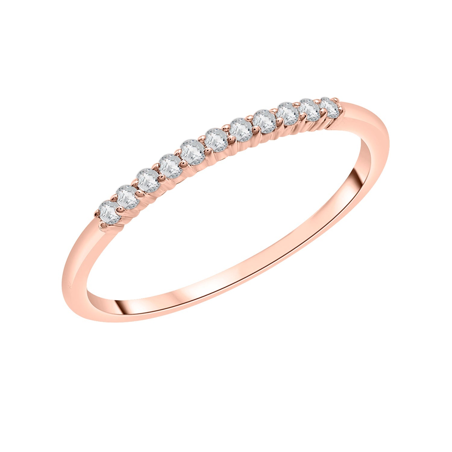 Roman Linear Diamond Ring in Rose Gold