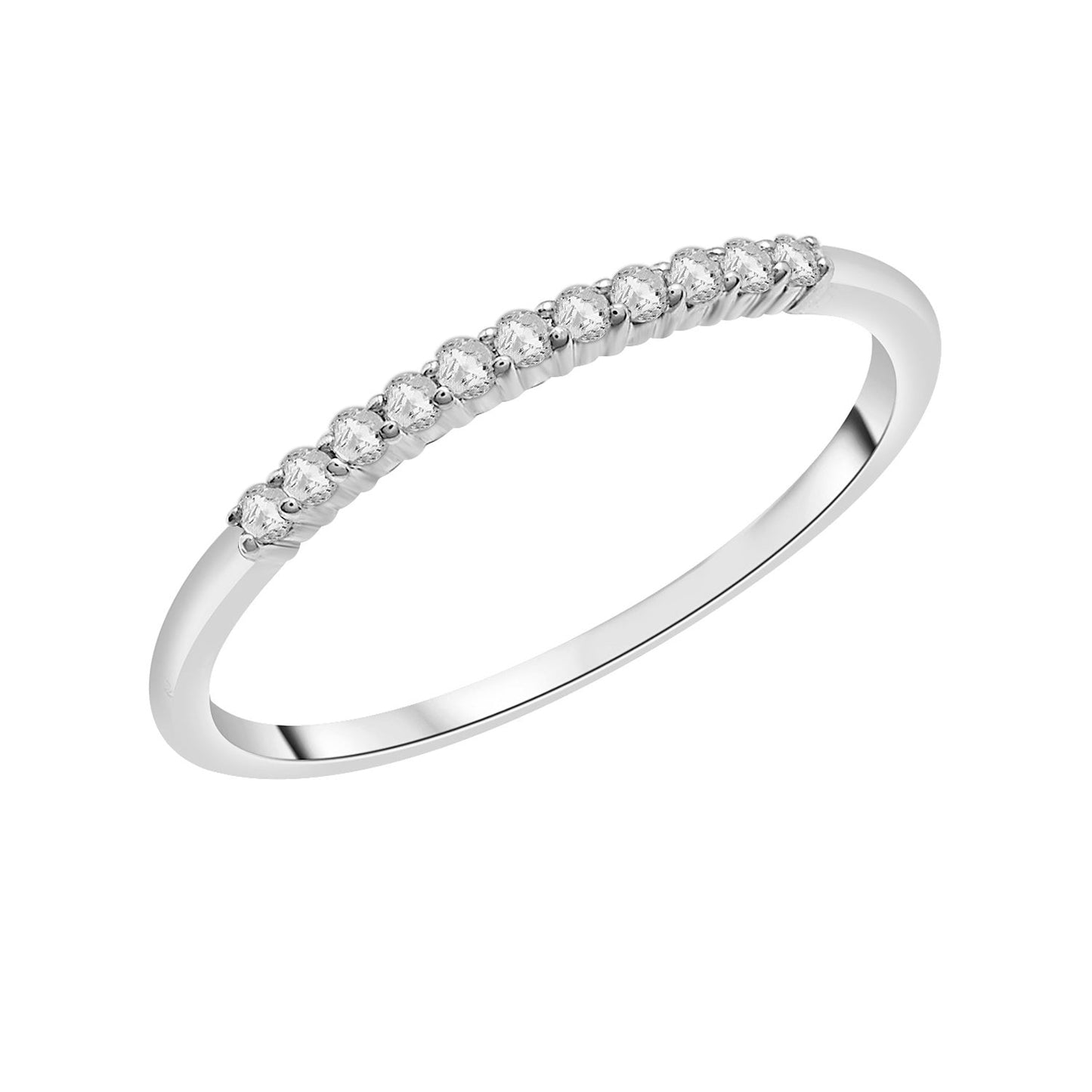 Roman Linear Diamond Ring in White Gold