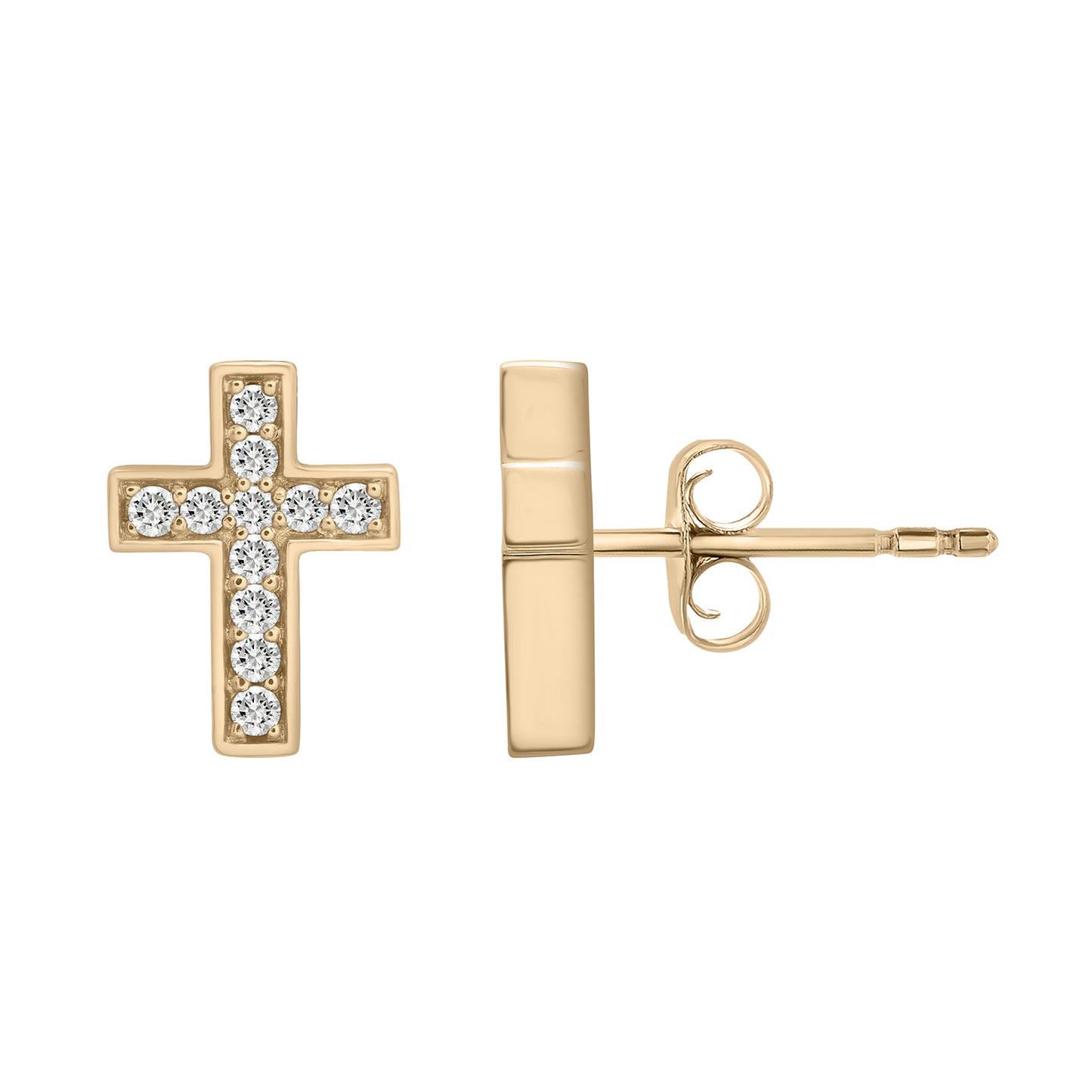 Emma Diamond Cross Stud Earrings