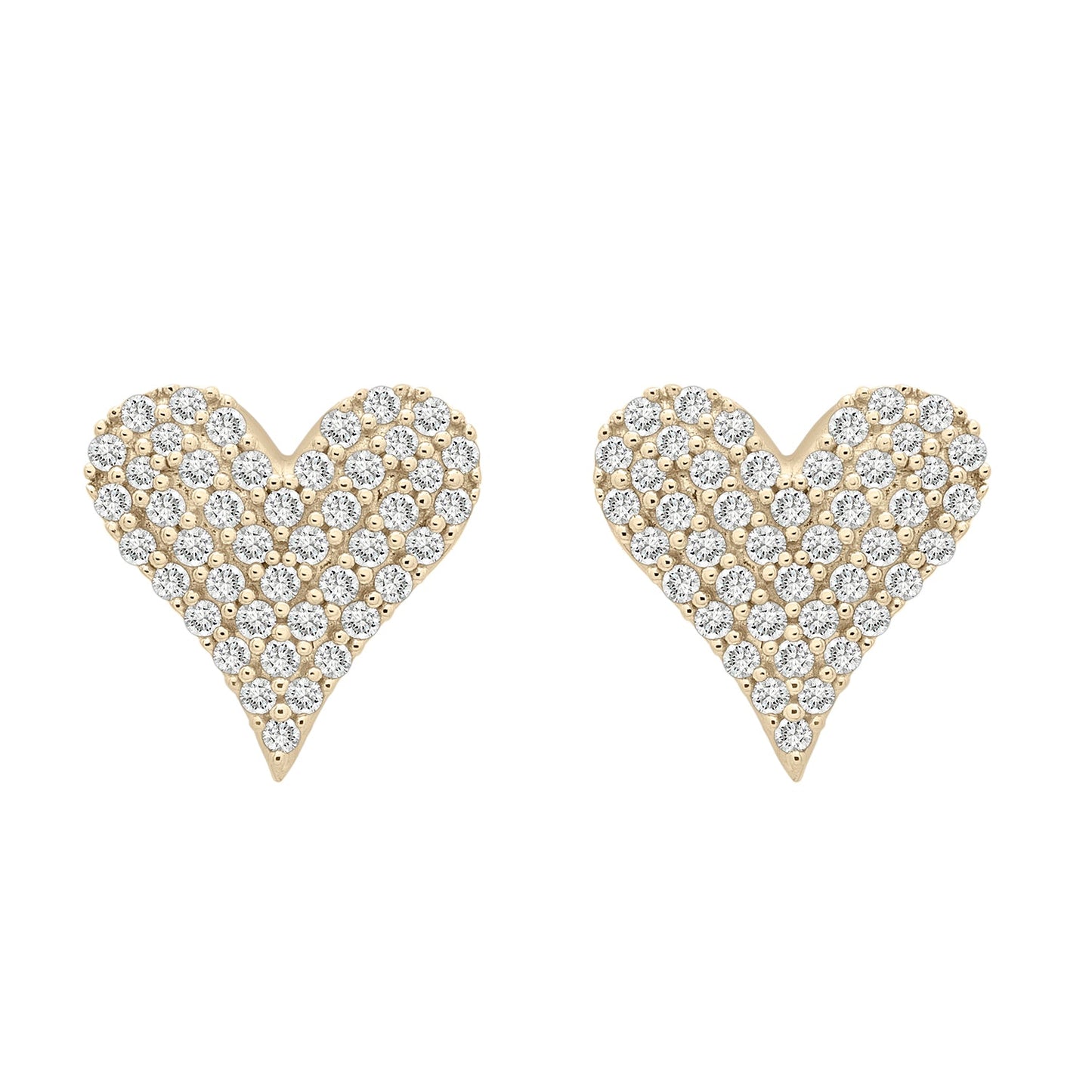 1/4CT RND HEART EARRINGS In Gold