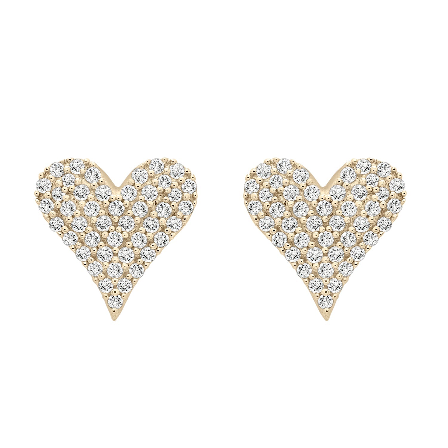 1/4CT RND HEART EARRINGS In Gold