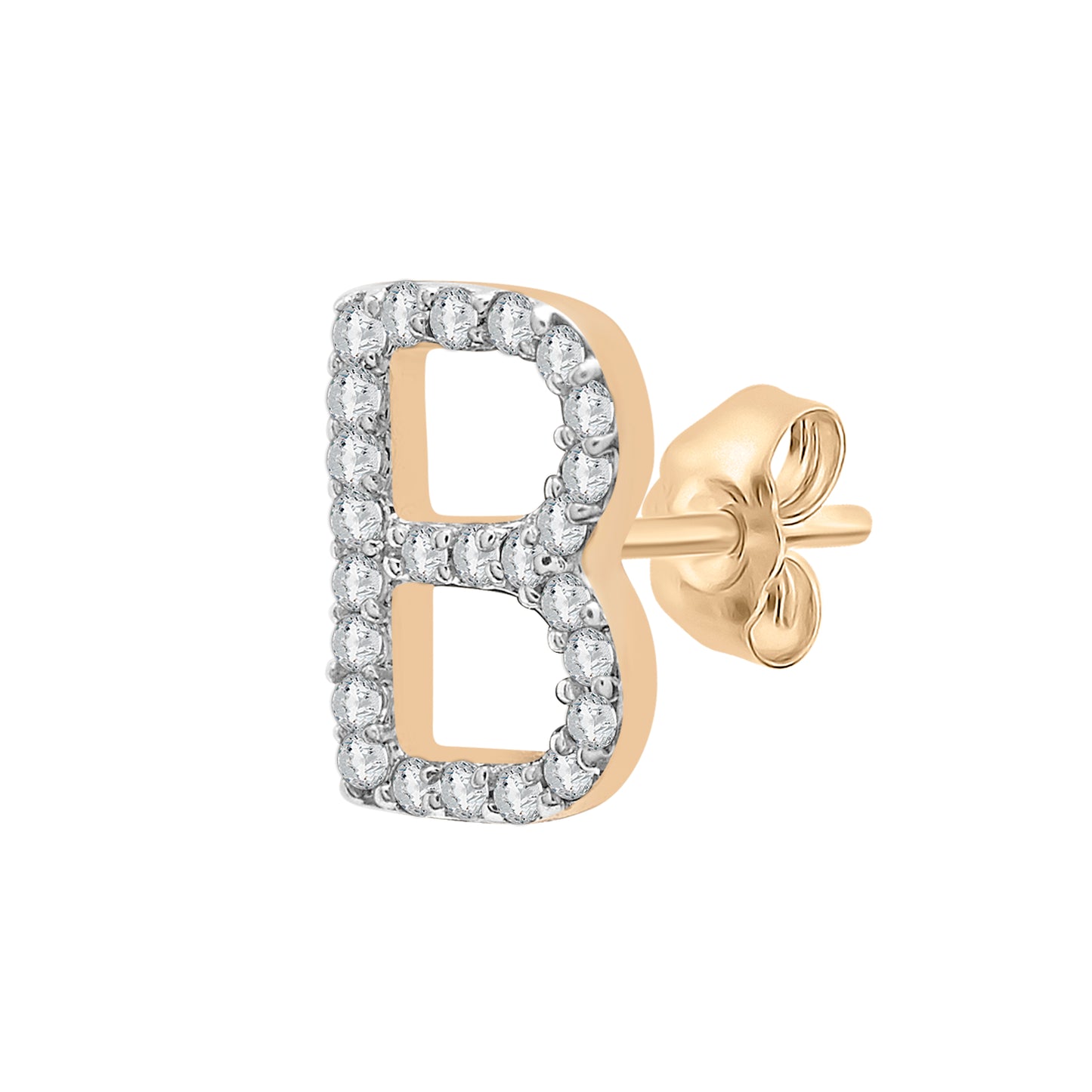 Single Initial Diamond Stud - B