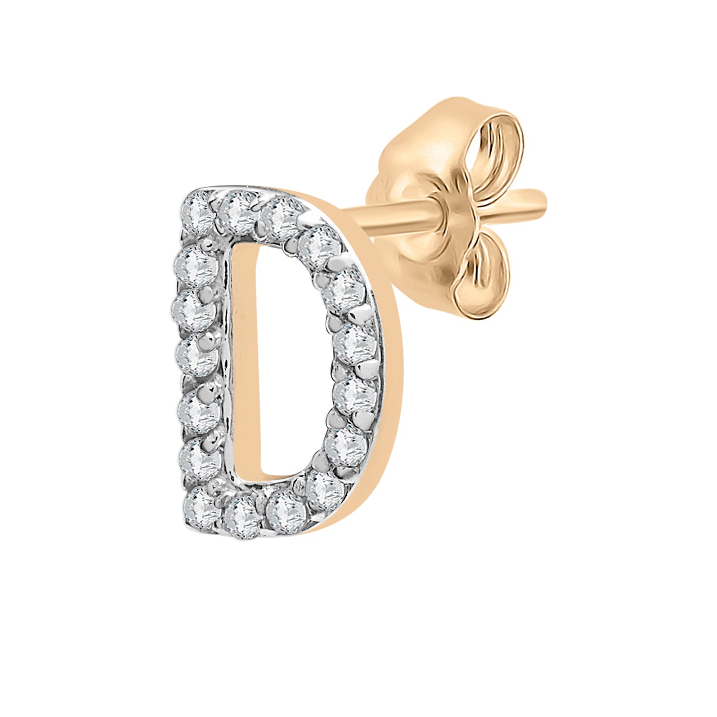 Single Initial Diamond Stud - D