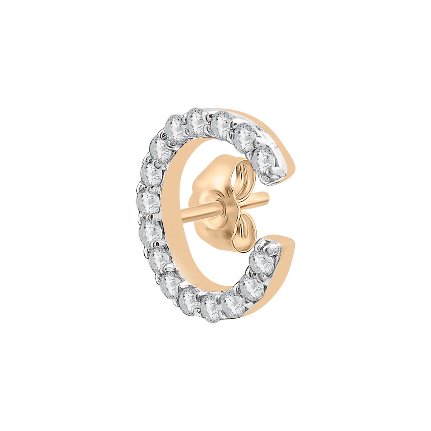 Single Initial Diamond Stud - C