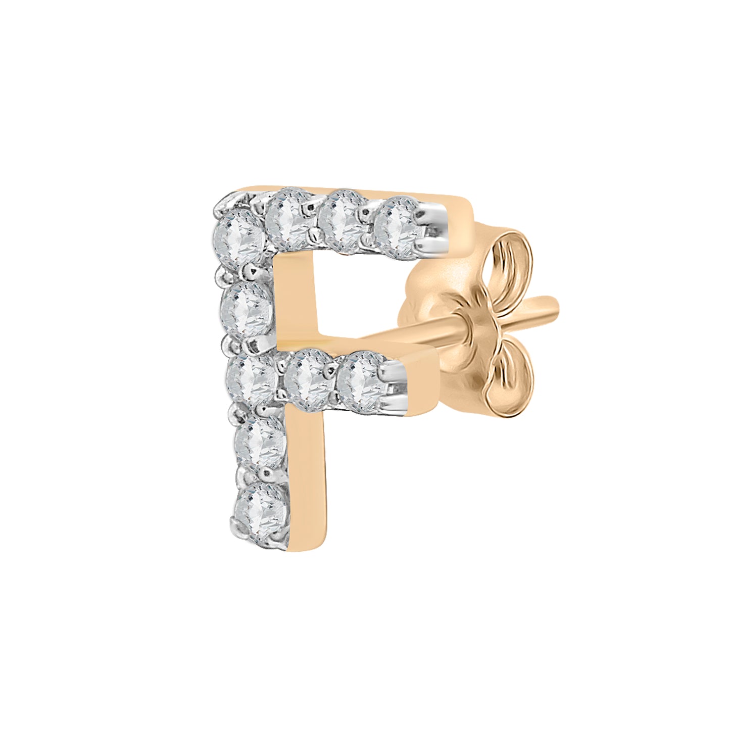 Single Initial Diamond Stud - F