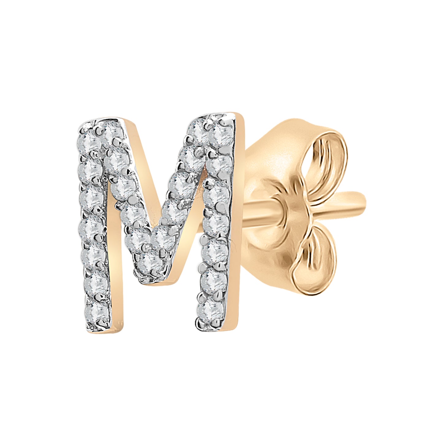 Single Initial Diamond Stud - M