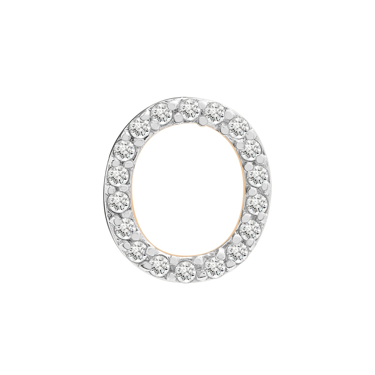 Single Initial Diamond Stud - O in Yellow Gold