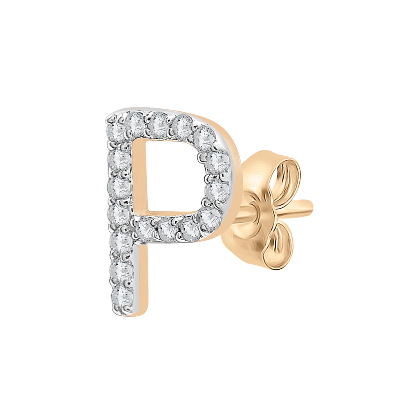 Single Initial Diamond Stud - P