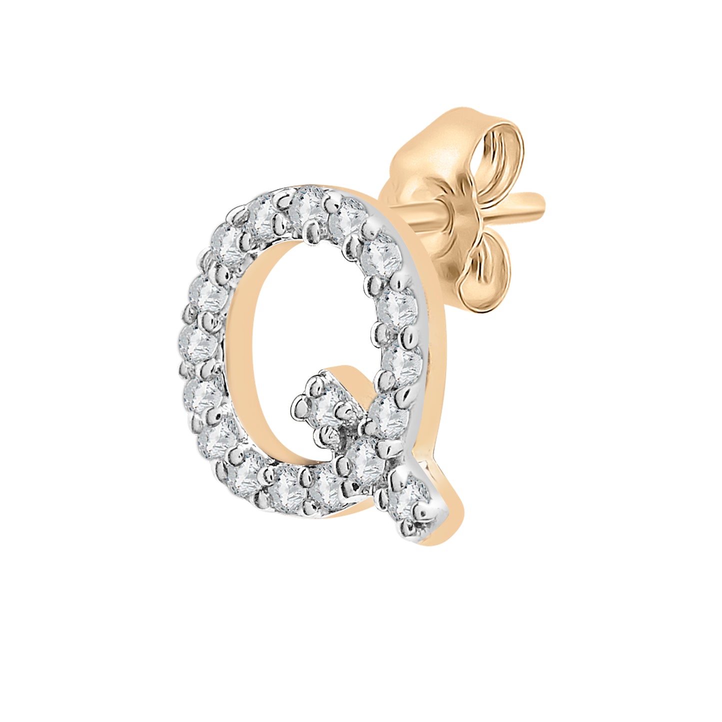 Single Initial Diamond Stud - Q