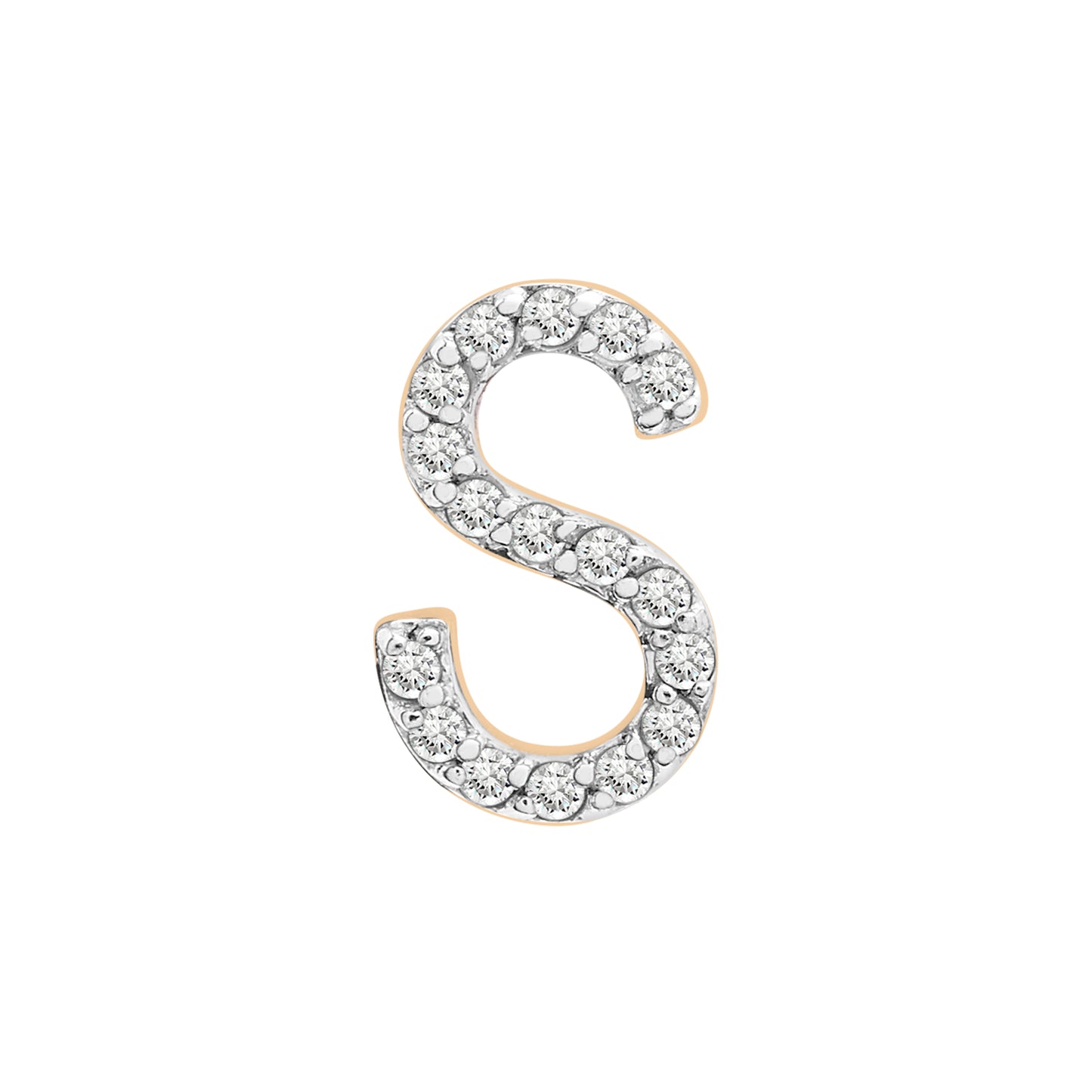 Single Initial Diamond Stud - S