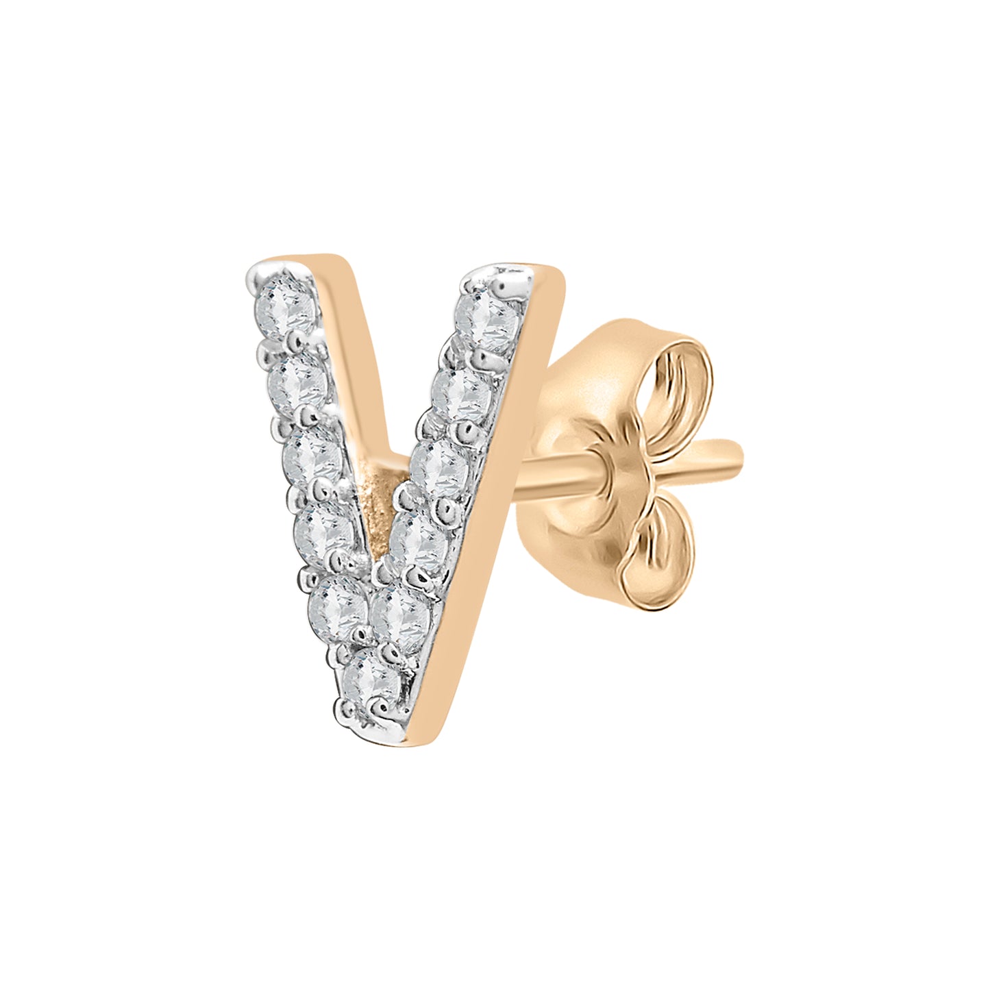 Single Initial Diamond Stud - V
