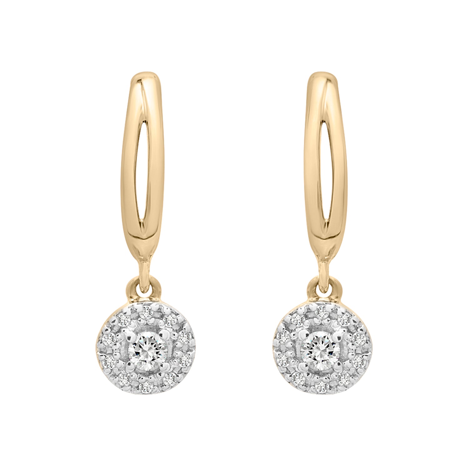 Elan Diamond Round Dangle Earrings