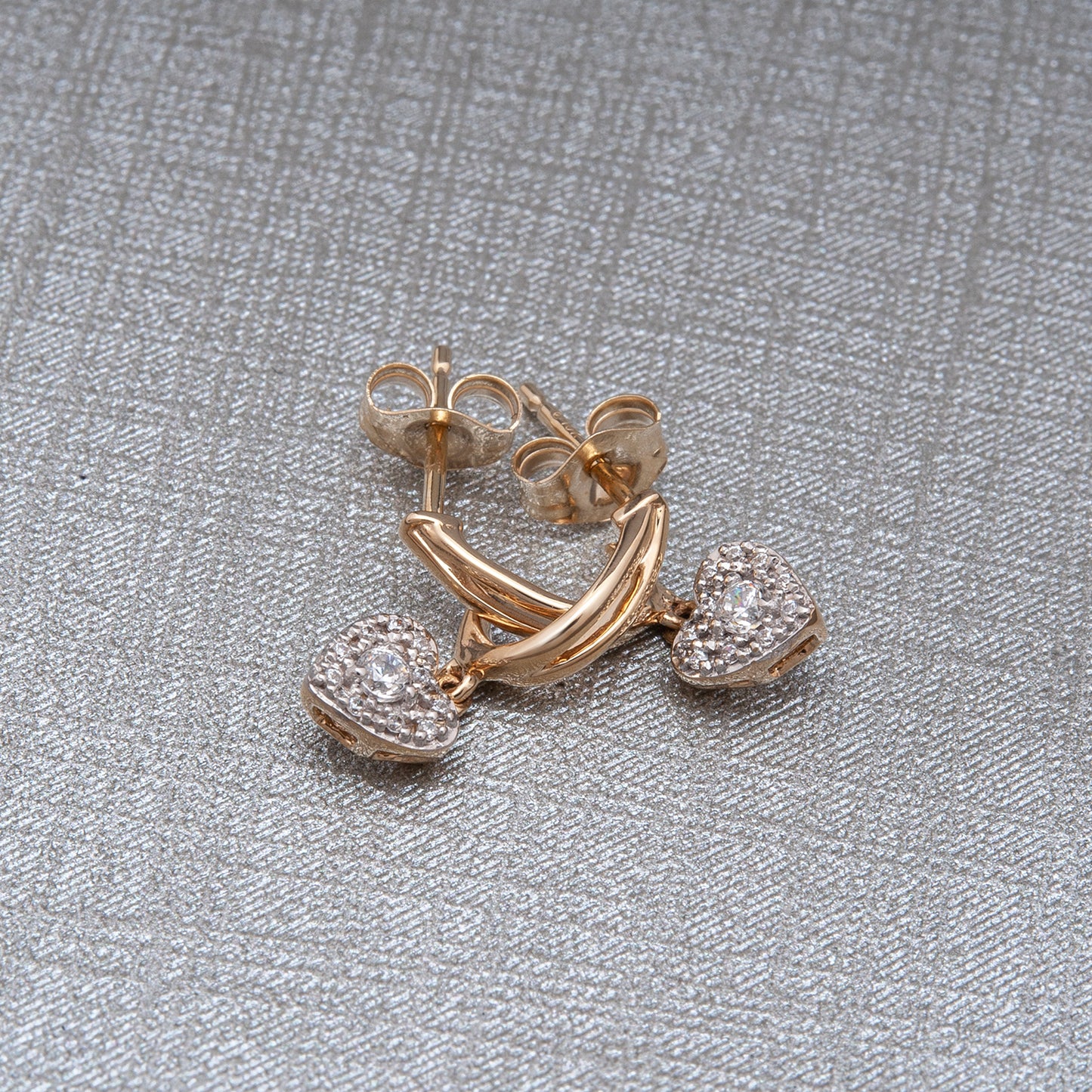 Etta Diamond Heart Dangle Earrings In Gold