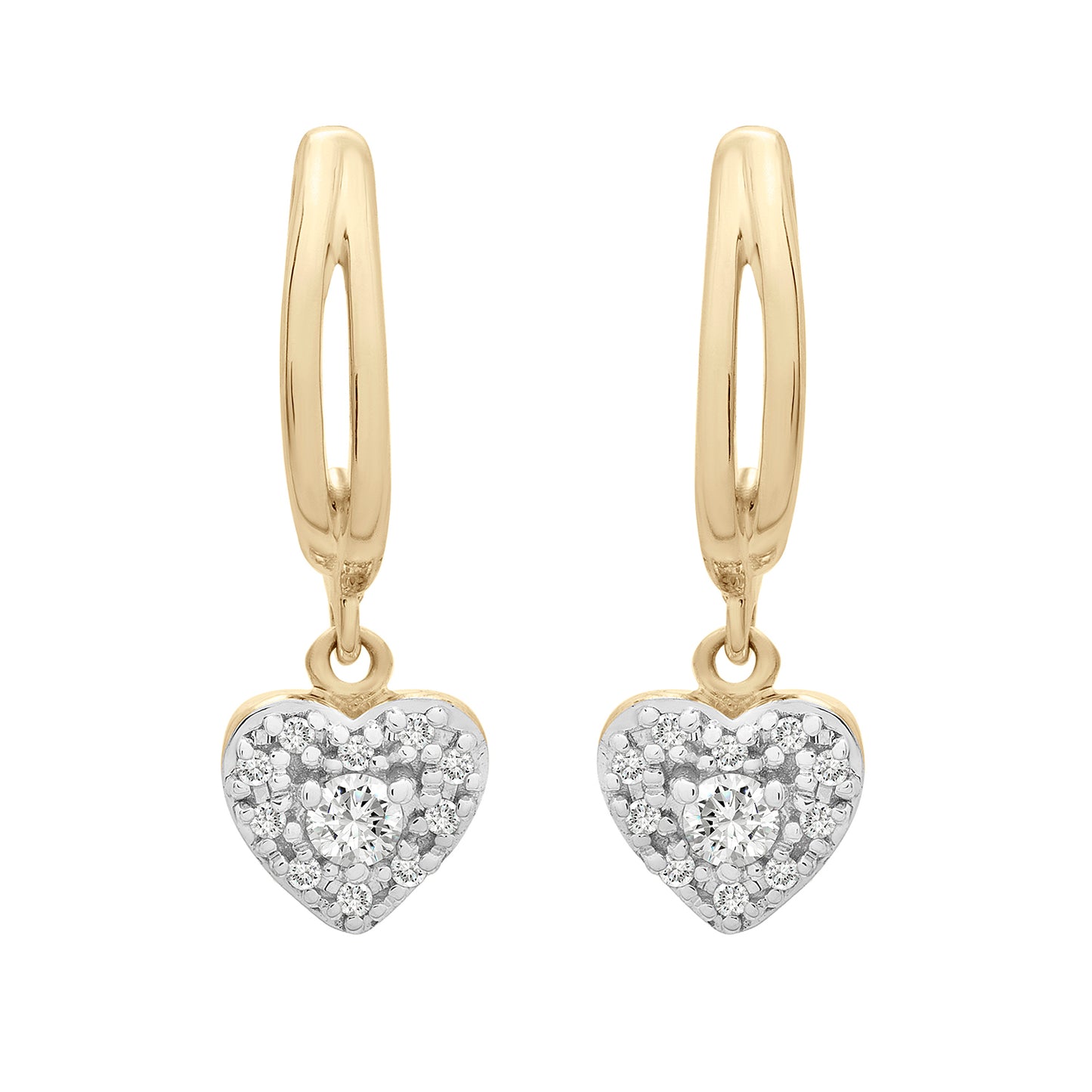 Etta Diamond Heart Dangle Earrings