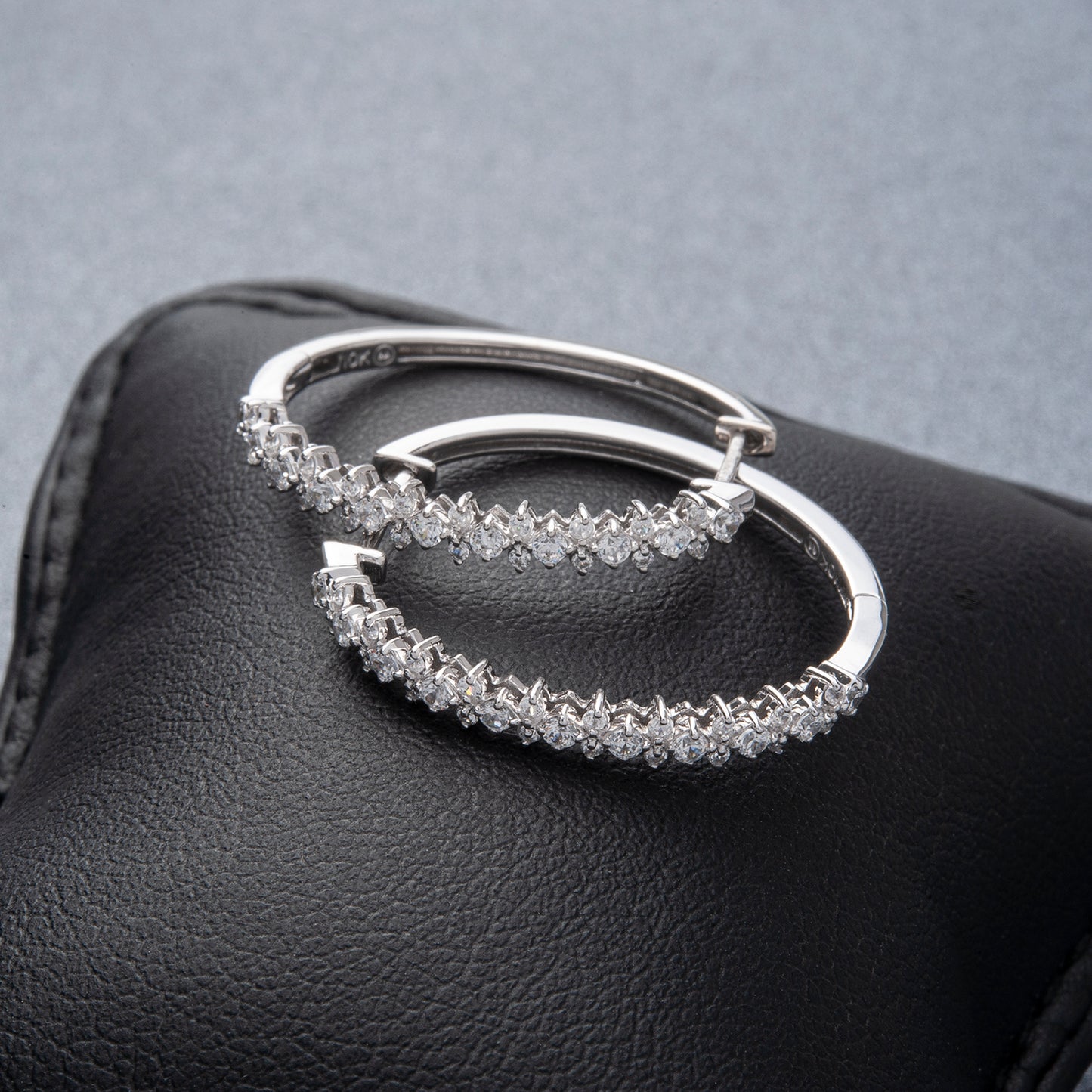 Eze Diamond Hoop Earrings In Silver