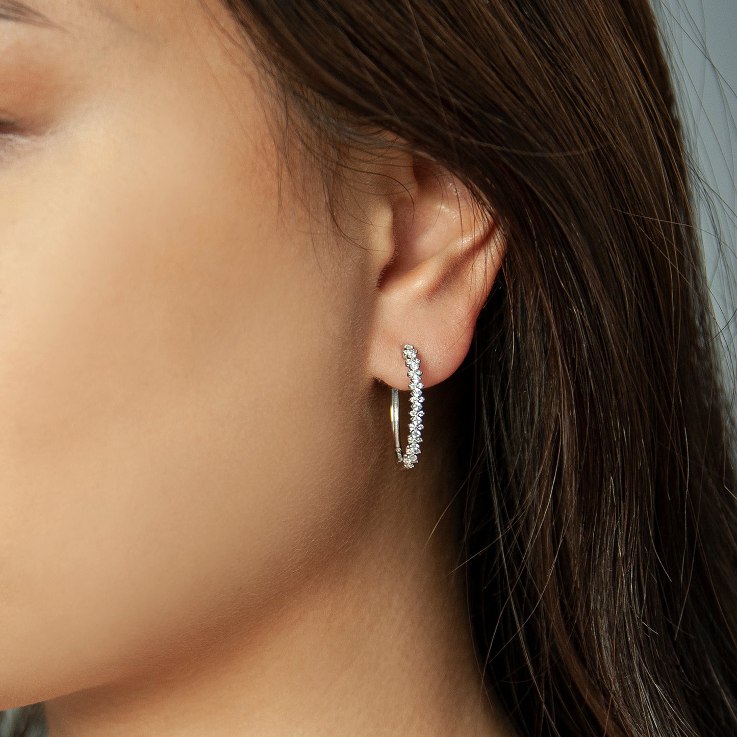 Eze Diamond Hoop Earrings In Girl Ear