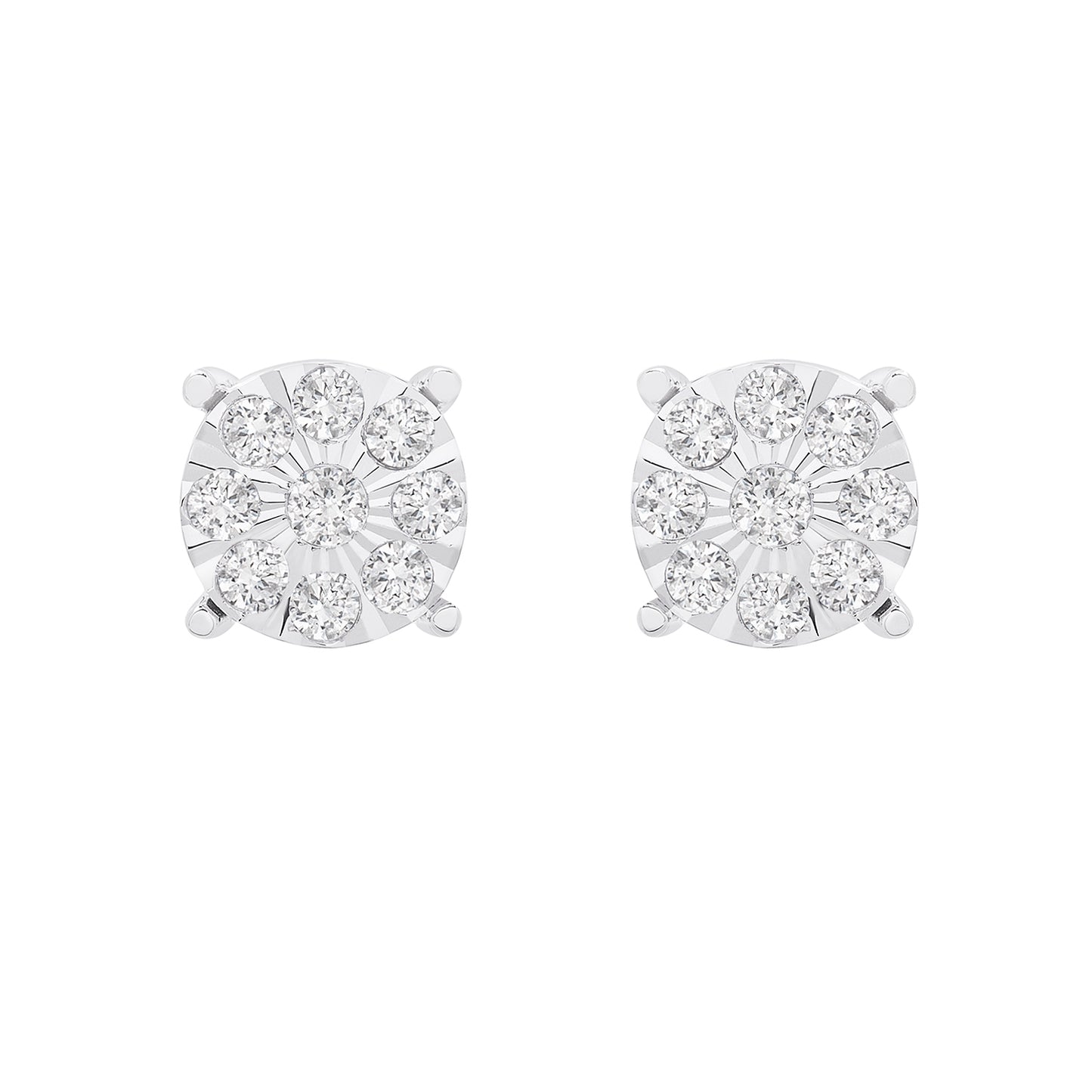 Evette Round Diamond Stud Earrings