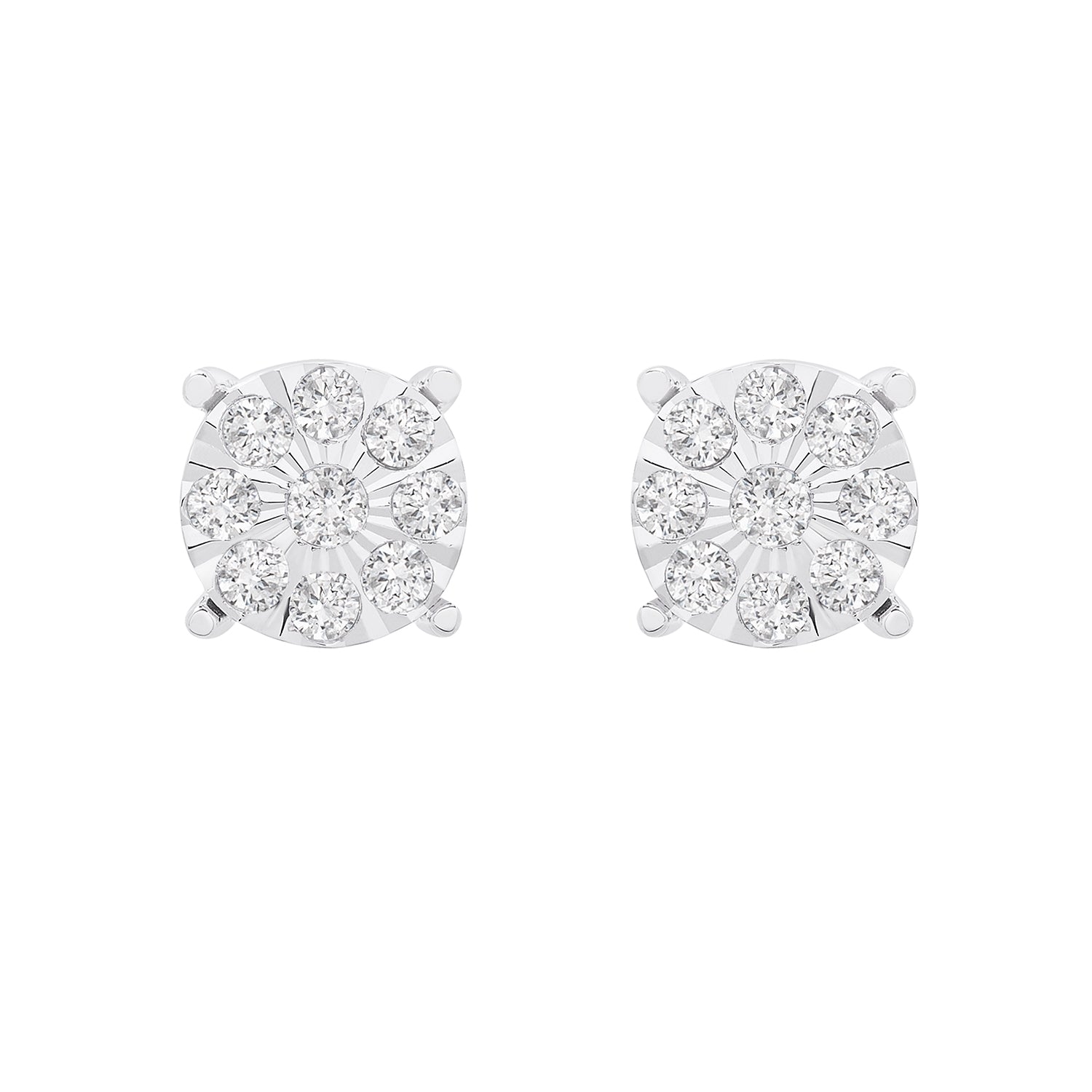 Evette Round Diamond Stud Earrings