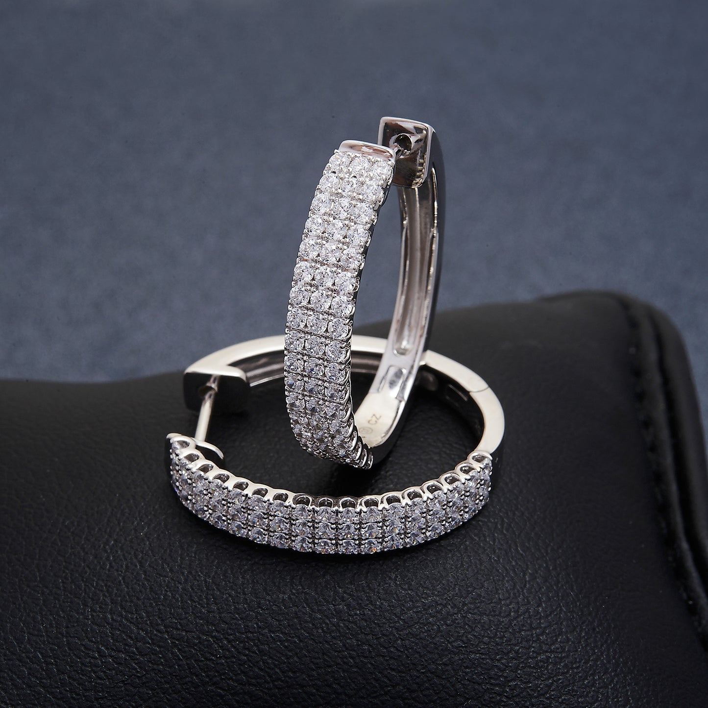 Haya Diamond Hoop Earrings In Silver