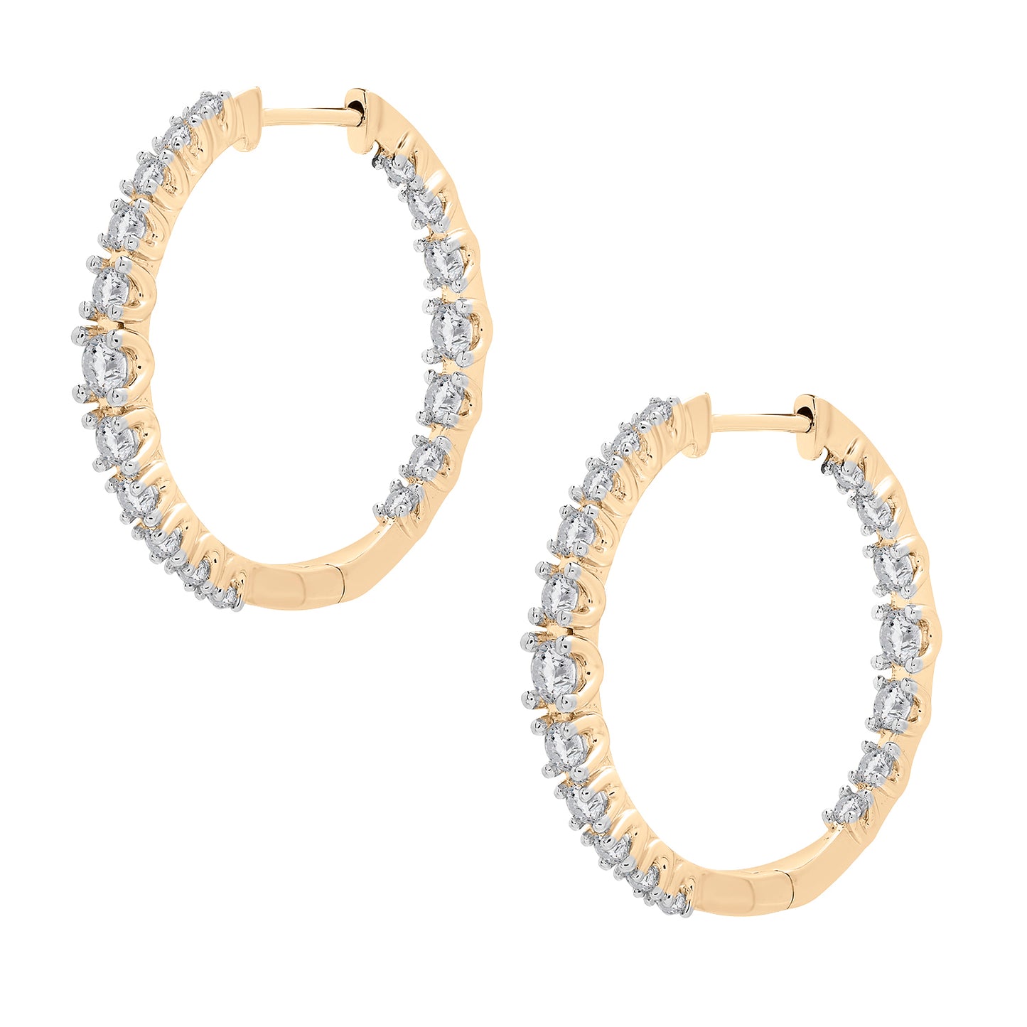 Heiress Petite Diamond Hoop Earrings In Gold