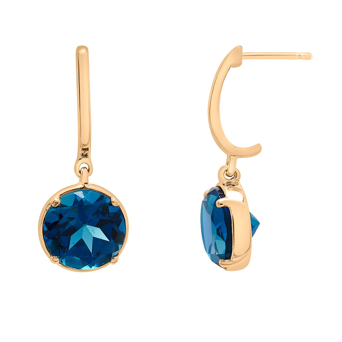 London Blue Topaz Round Dangle Earrings