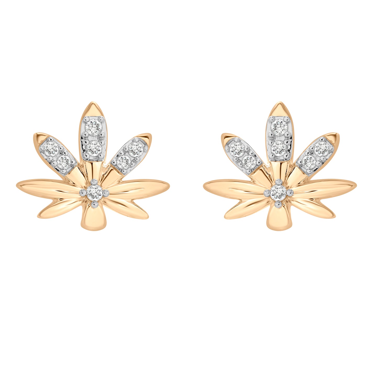 Mary Jane Diamond Leaf Stud Earrings