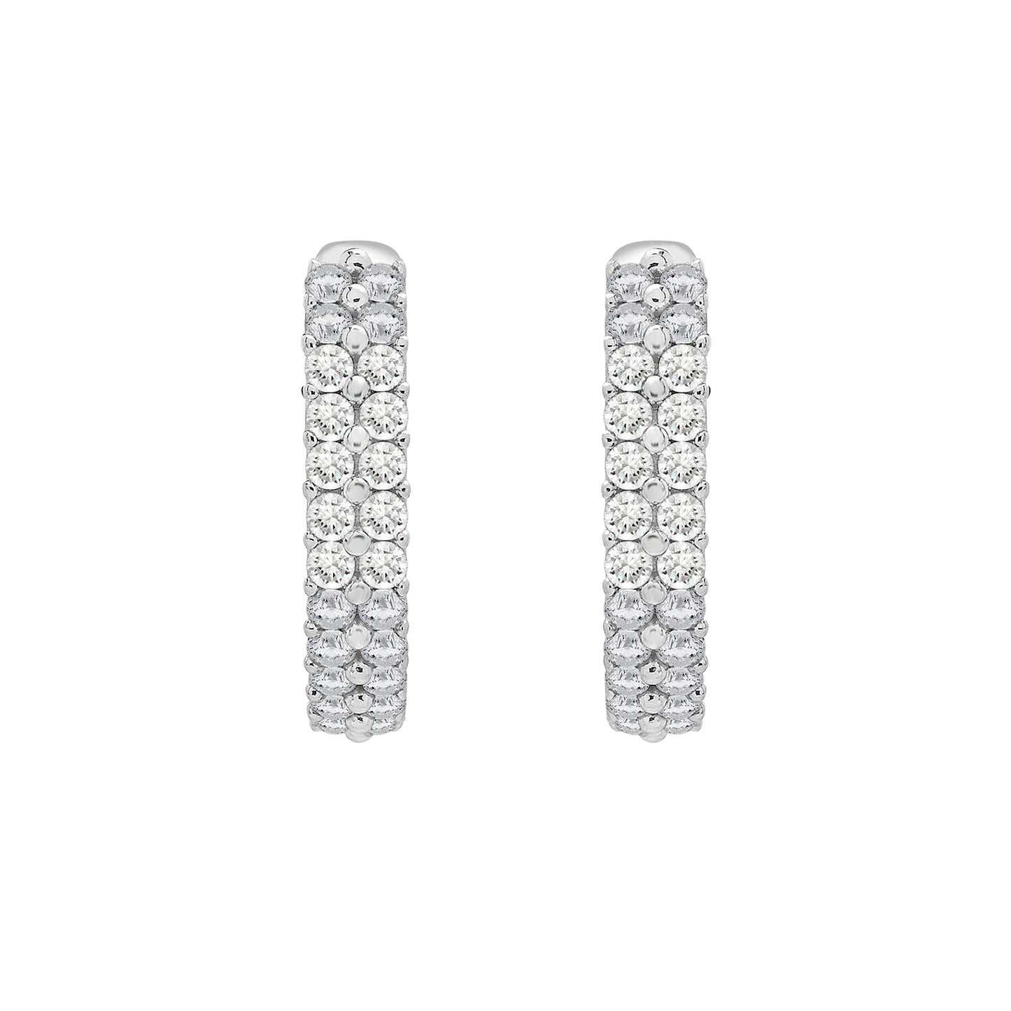 Hera Huggie Hoop Diamond Earrings from Front View