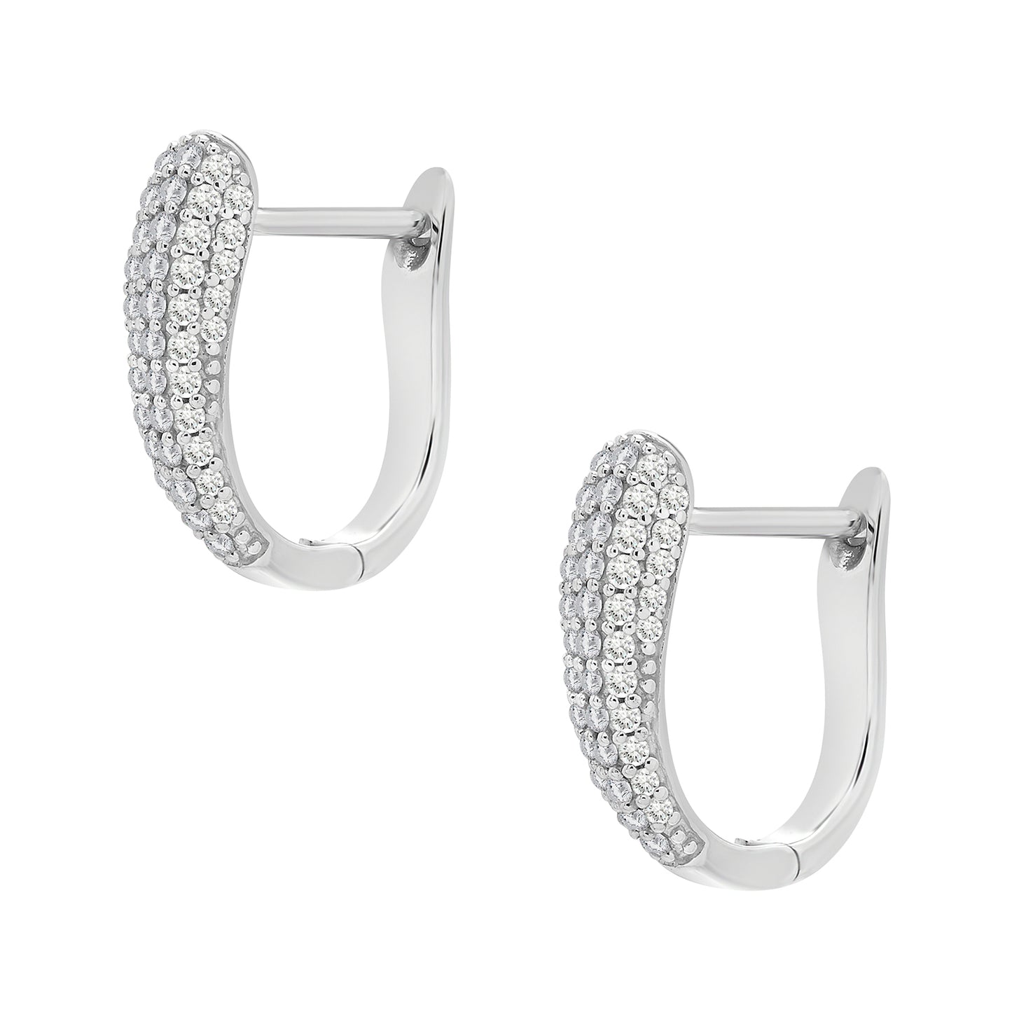 Hilary Diamond Huggie Hoop Earrings