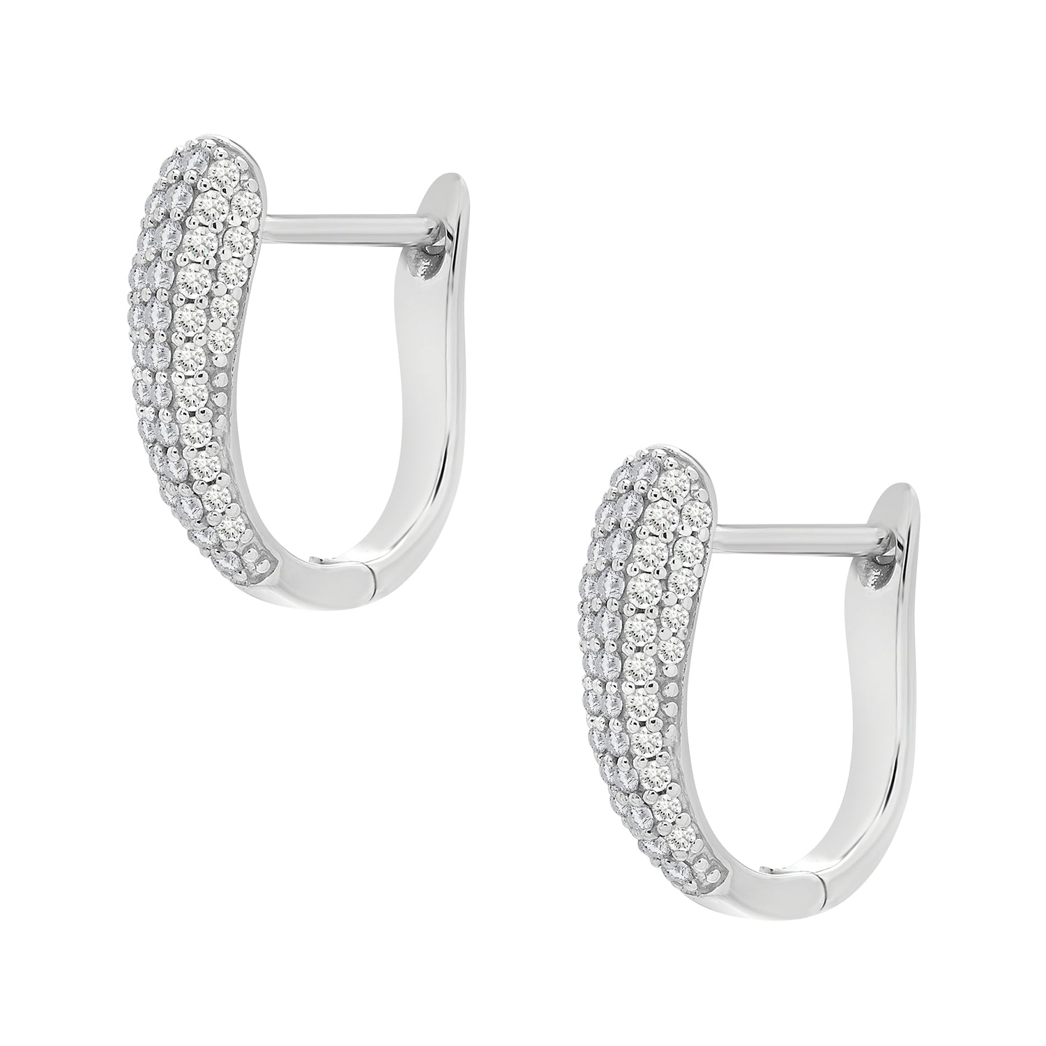 Hilary Diamond Huggie Hoop Earrings