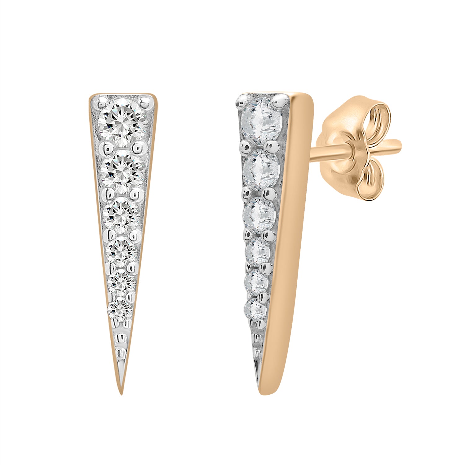 Demi Diamond Spear Stud Earrings