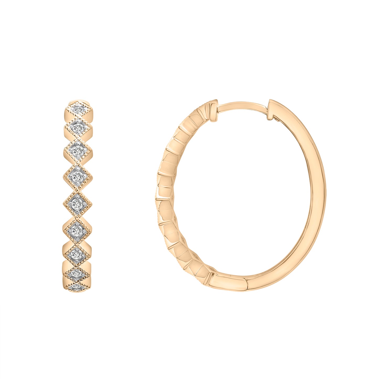 Essex Diamond Square Hoop Earrings