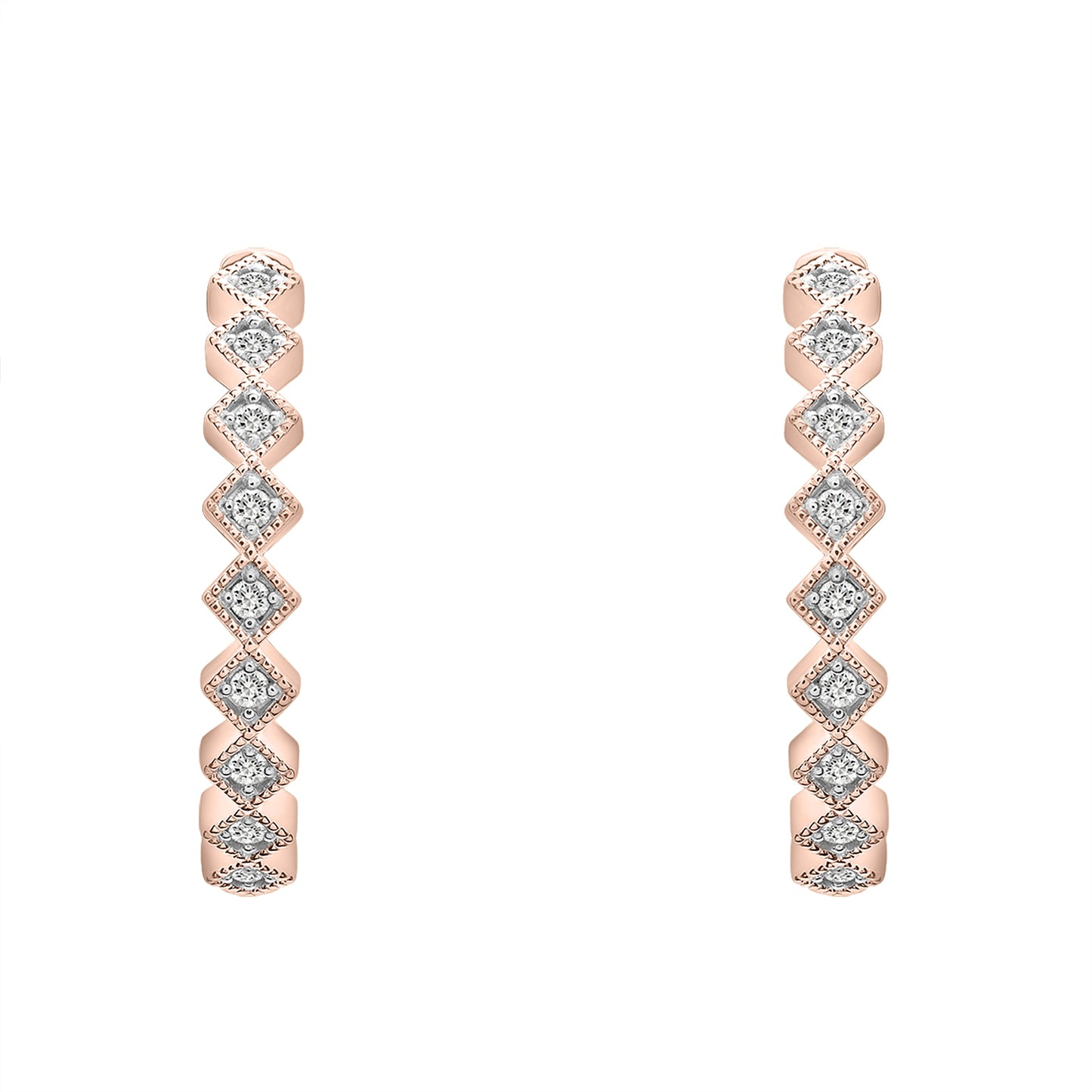 Essex Diamond Square Hoop Earrings Front view