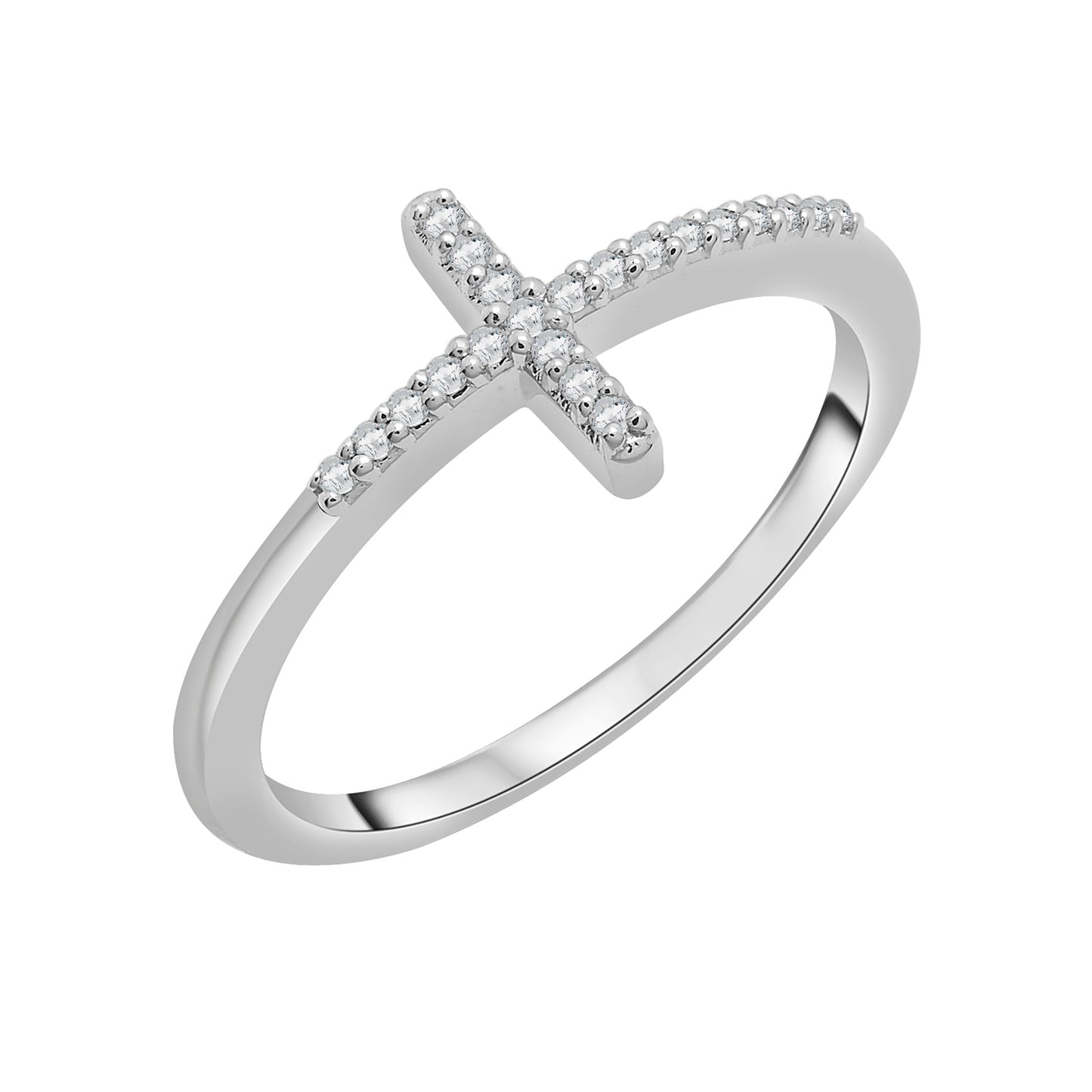 Chloe Sideways Cross Diamond Ring